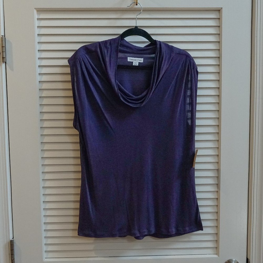 Coldwater Creek sleeveless tank with cowl neck - purple size XL
